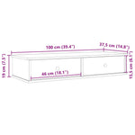 Vegghylle Med Skuffer Hvit 100X37,5X19 Cm Konstruert Tre