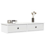 Vegghylle Med Skuffer Hvit 100X37,5X19 Cm Konstruert Tre