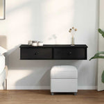 Vegghylle Med Skuffer Svart 100X37,5X19 Cm Konstruert Tre