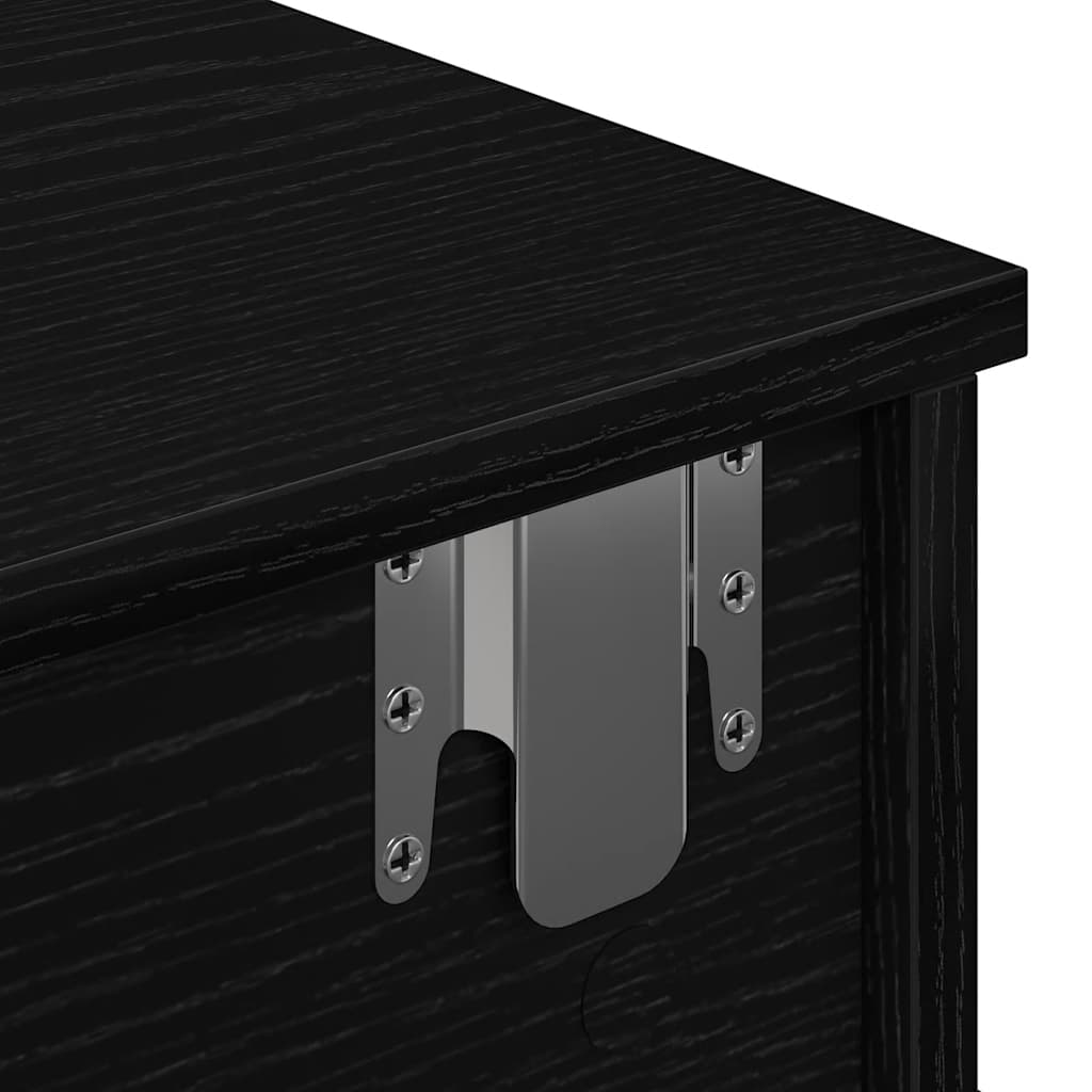 Vegghylle Med Skuffer Svart 100X37,5X19 Cm Konstruert Tre