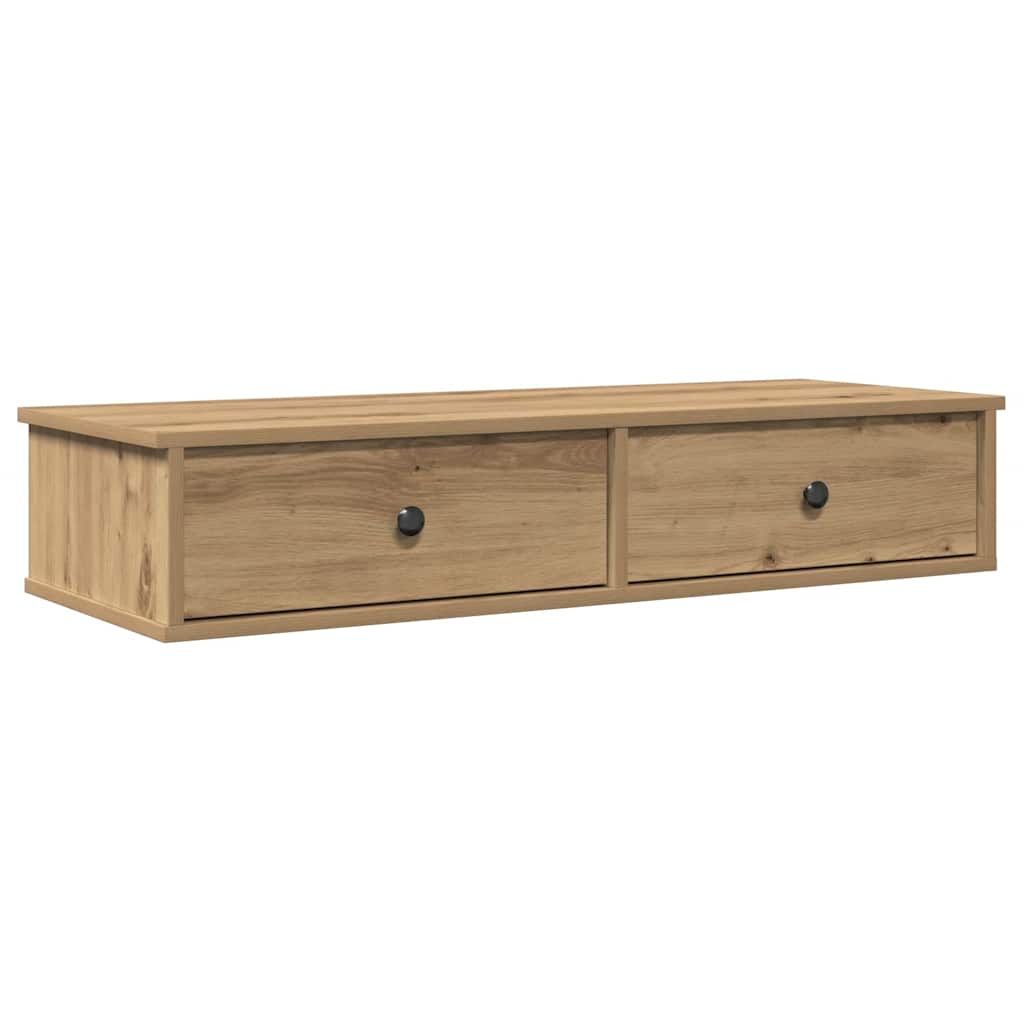Vegghylle Med Skuffer Artisian Eik 100X37,5X19Cm Konstruert Tre