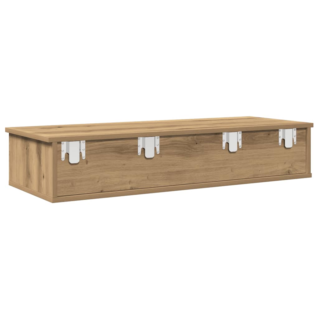 Vegghylle Med Skuffer Artisian Eik 100X37,5X19Cm Konstruert Tre
