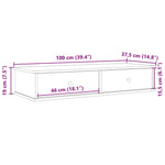 Vegghylle Med Skuffer Artisian Eik 100X37,5X19Cm Konstruert Tre