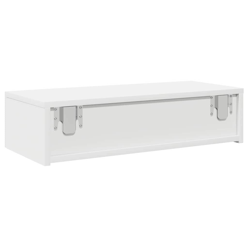 Vegghylle Med Skuffer Hvit 60X26,5X15 Cm Konstruert Tre