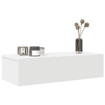 Vegghylle Med Skuffer Hvit 60X26,5X15 Cm Konstruert Tre