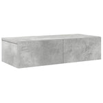 Vegghylle Med Skuffer Betonggrå 60X26,5X15 Cm Konstruert Tre