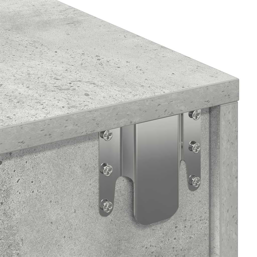 Vegghylle Med Skuffer Betonggrå 60X26,5X15 Cm Konstruert Tre