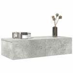 Vegghylle Med Skuffer Betonggrå 60X26,5X15 Cm Konstruert Tre