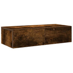 Vegghylle Med Skuffer Røkt Eik 60X26,5X15 Cm Konstruert Tre