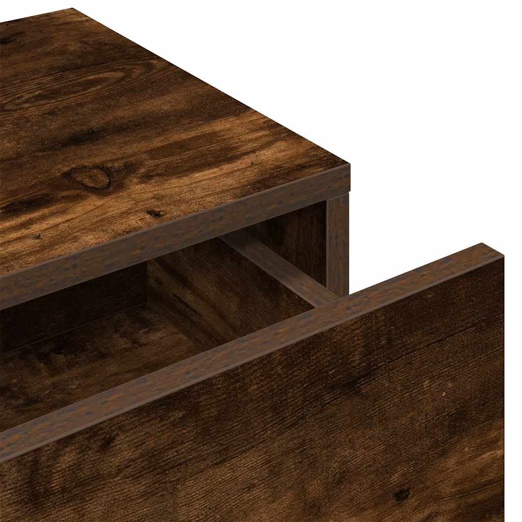 Vegghylle Med Skuffer Røkt Eik 60X26,5X15 Cm Konstruert Tre