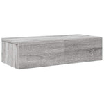 Vegghylle Med Skuffer Grå Sonoma 60X26,5X15 Cm Konstruert Tre