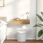 Vegghylle Med Skuffer Artisian Eik 60X26,5X15 Cm Konstruert Tre