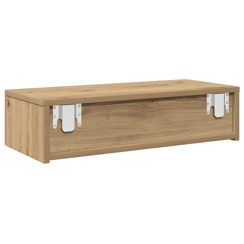 Vegghylle Med Skuffer Artisian Eik 60X26,5X15 Cm Konstruert Tre