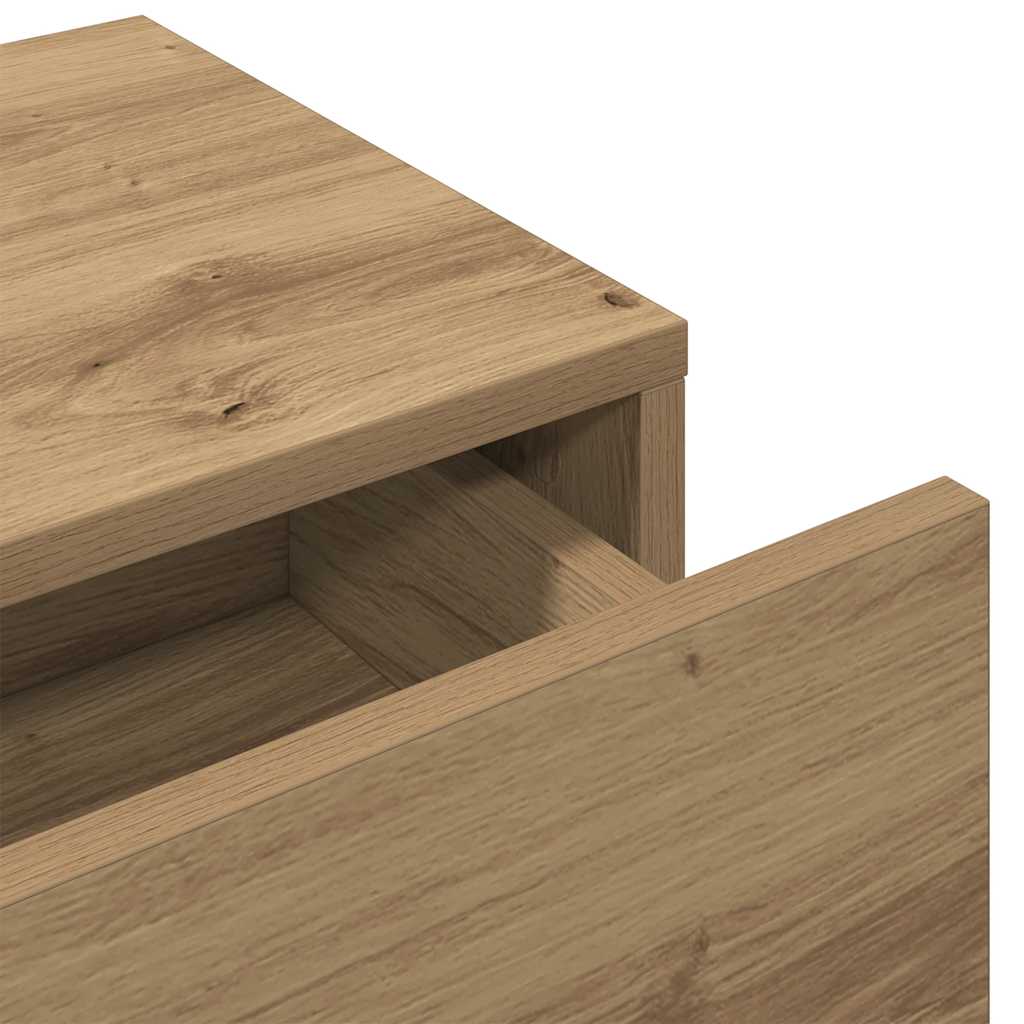 Vegghylle Med Skuffer Artisian Eik 60X26,5X15 Cm Konstruert Tre