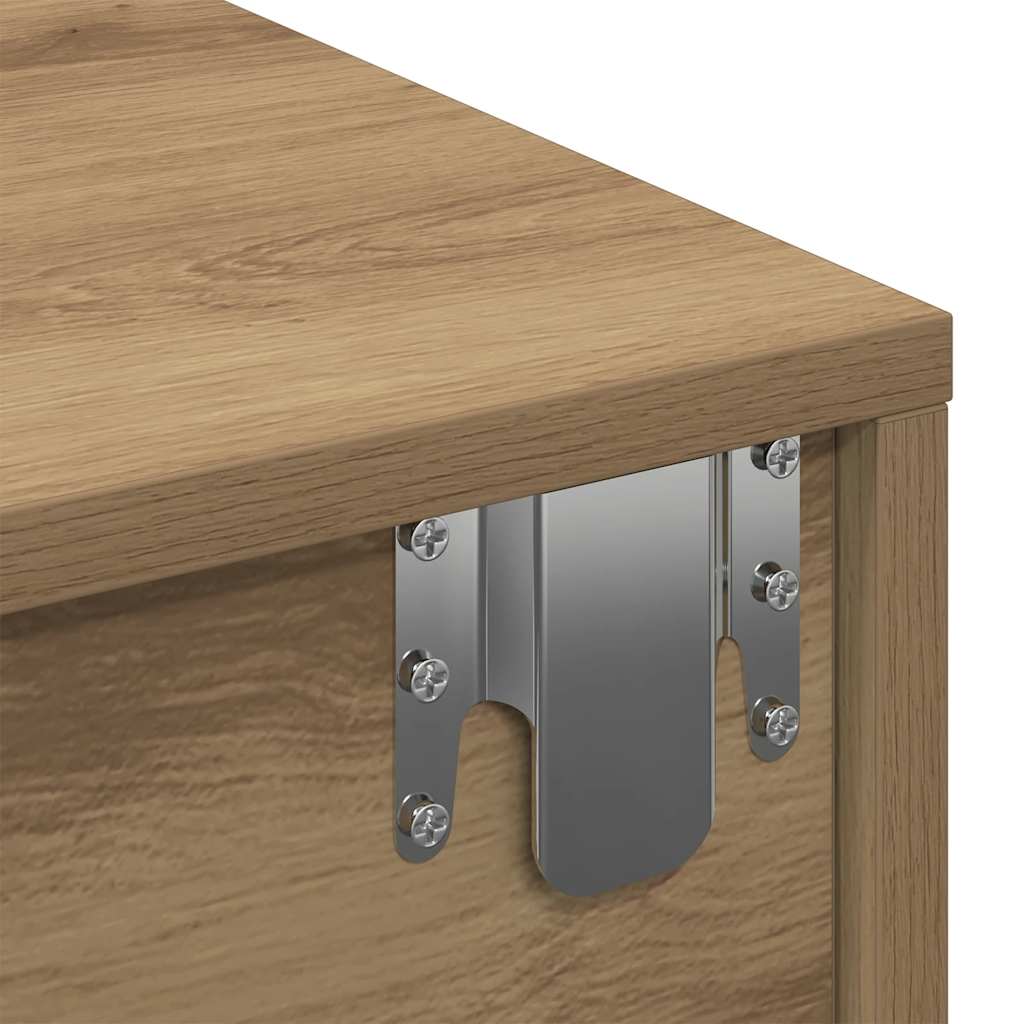 Vegghylle Med Skuffer Artisian Eik 60X26,5X15 Cm Konstruert Tre