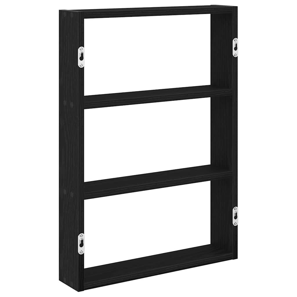 Vegghylle Svart 43X9X60 Cm Konstruert Tre