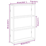 Vegghylle Svart 43X9X60 Cm Konstruert Tre