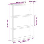 Vegghylle Artisan Eik 43X9X60 Cm Konstruert Tre