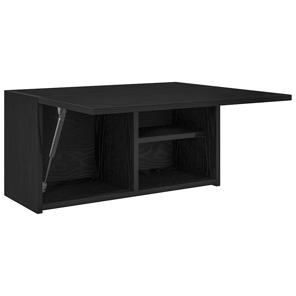 Veggskap Til Baderom Svart 60X25X30 Cm Konstruert Tre