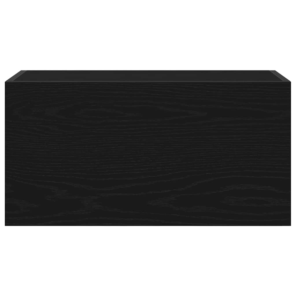 Veggskap Til Baderom Svart 60X25X30 Cm Konstruert Tre