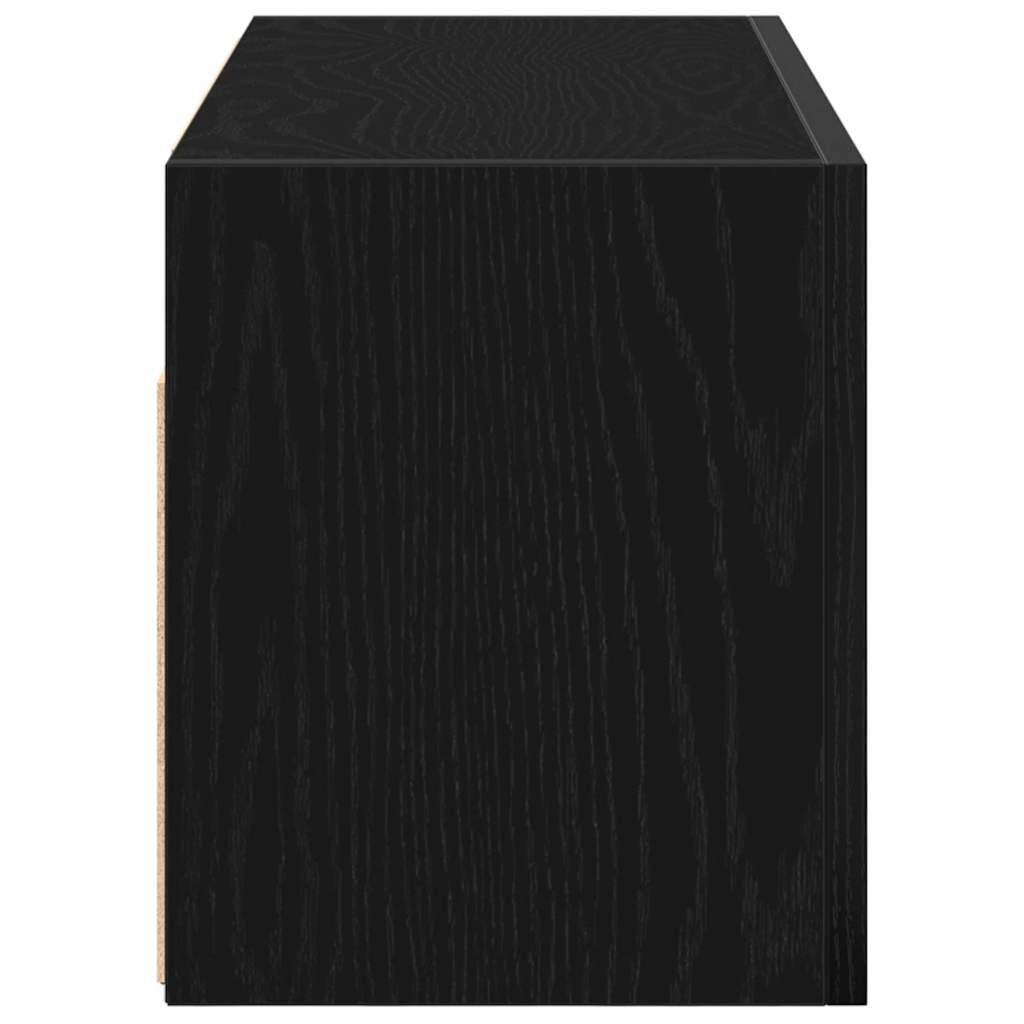 Veggskap Til Baderom Svart 60X25X30 Cm Konstruert Tre