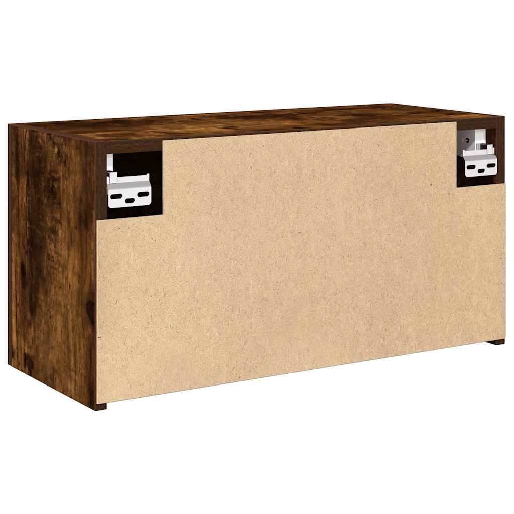 Veggskap Til Baderom Røkt Eik 60X25X30 Cm Konstruert Tre