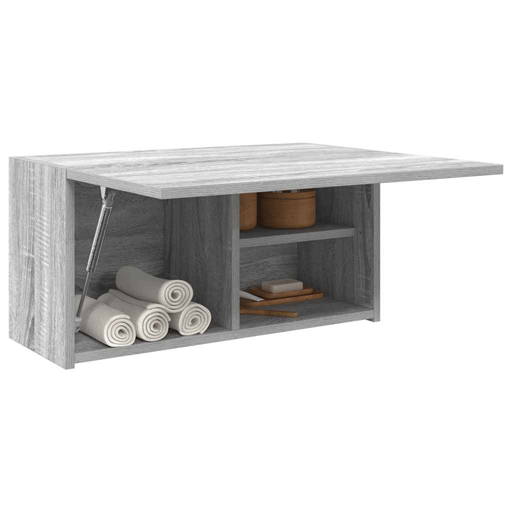 Veggskap Til Baderom Grå Sonoma 60X25X30 Cm Konstruert Tre