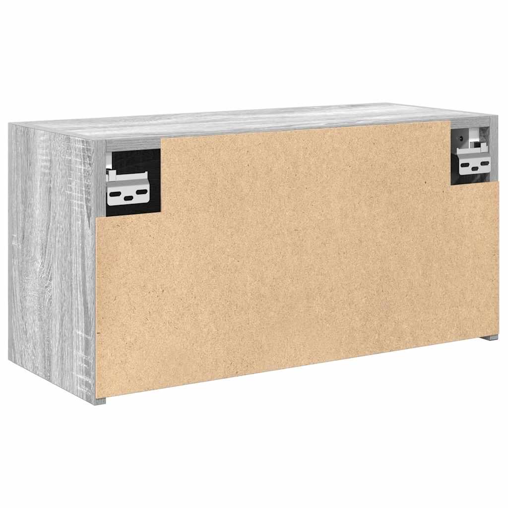 Veggskap Til Baderom Grå Sonoma 60X25X30 Cm Konstruert Tre