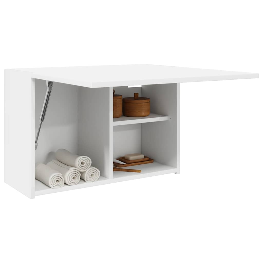 Veggskap Til Baderom Hvit 60X25X40 Cm Konstruert Tre