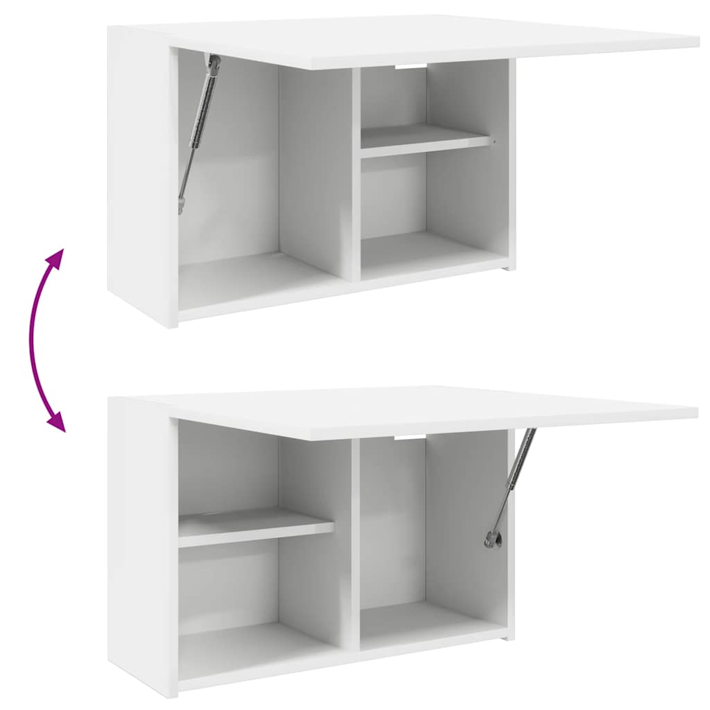 Veggskap Til Baderom Hvit 60X25X40 Cm Konstruert Tre