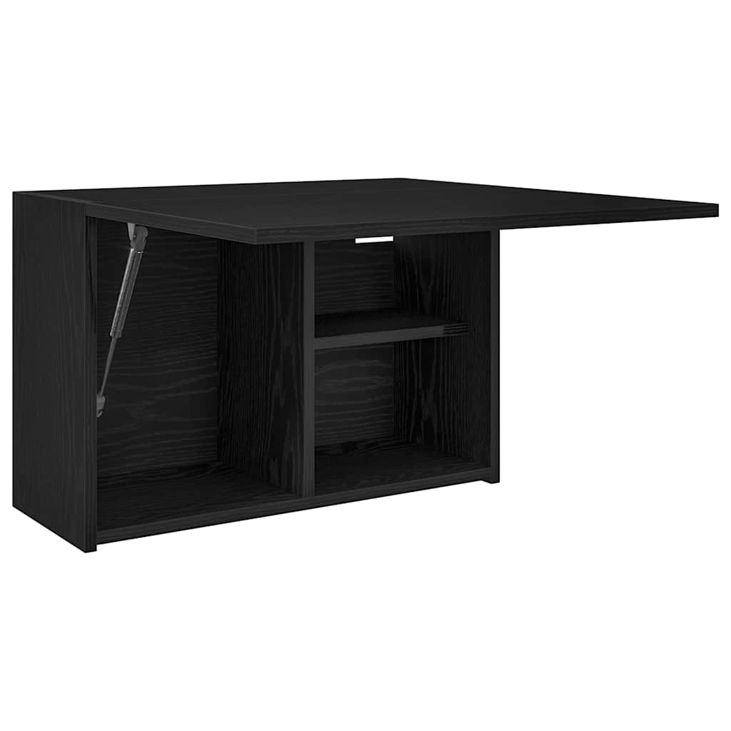 Veggskap Til Baderom Svart 60X25X40 Cm Konstruert Tre