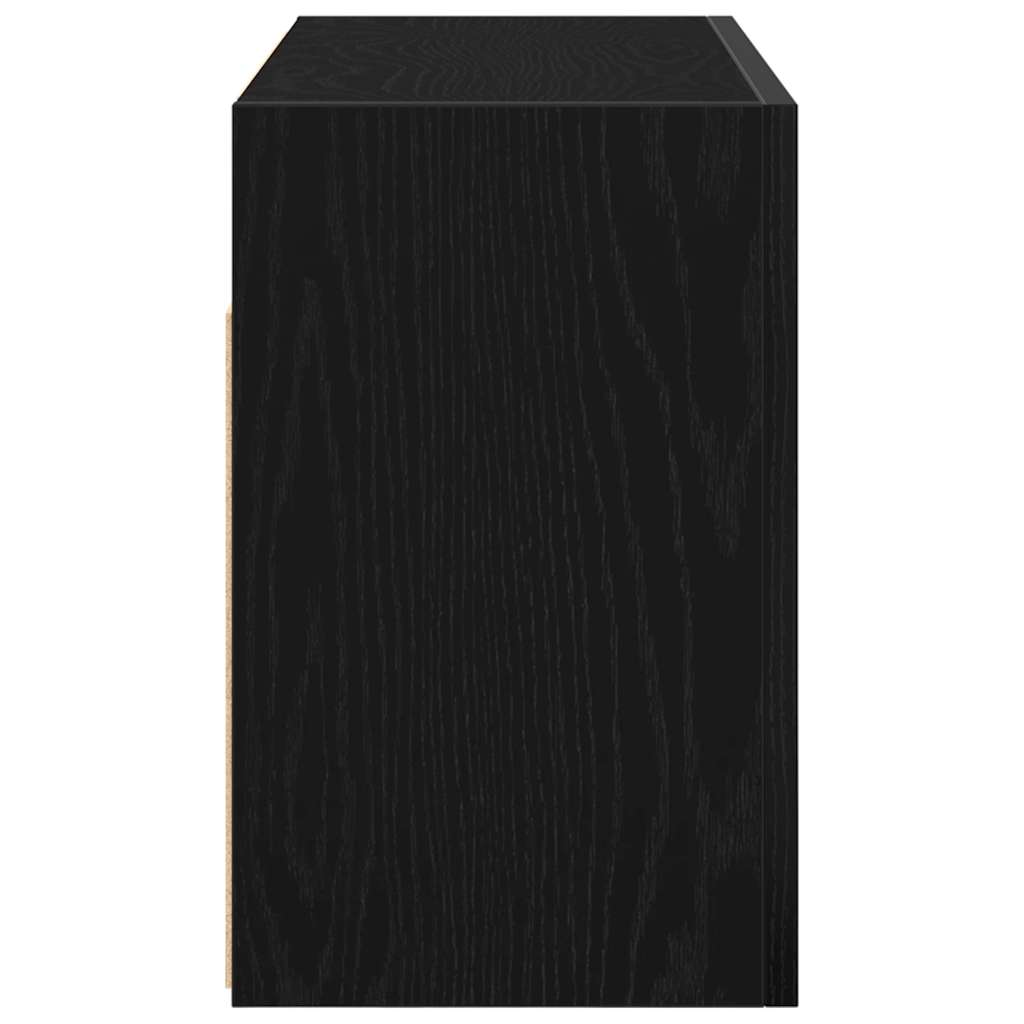 Veggskap Til Baderom Svart 60X25X40 Cm Konstruert Tre