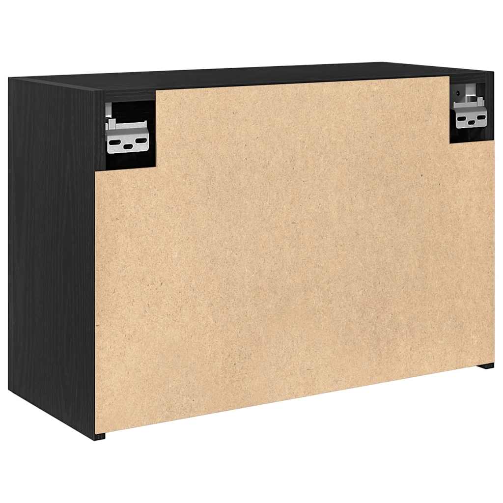 Veggskap Til Baderom Svart 60X25X40 Cm Konstruert Tre