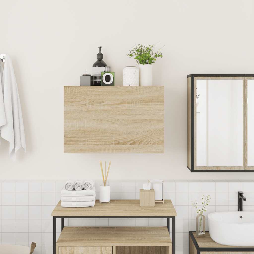 Veggskap Til Baderom Sonoma Eik 60X25X40 Cm Konstruert Tre