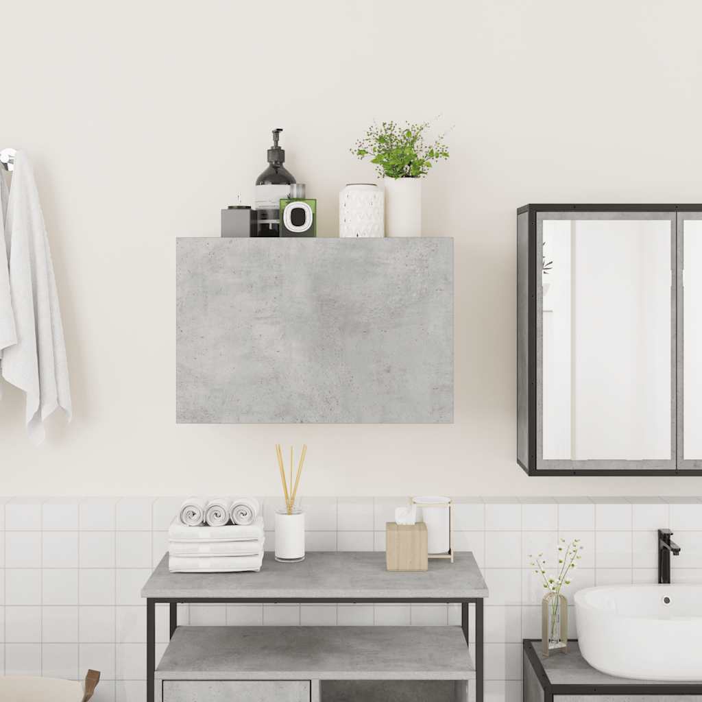Veggskap Til Baderom Betonggrå 60X25X40 Cm Konstruert Tre