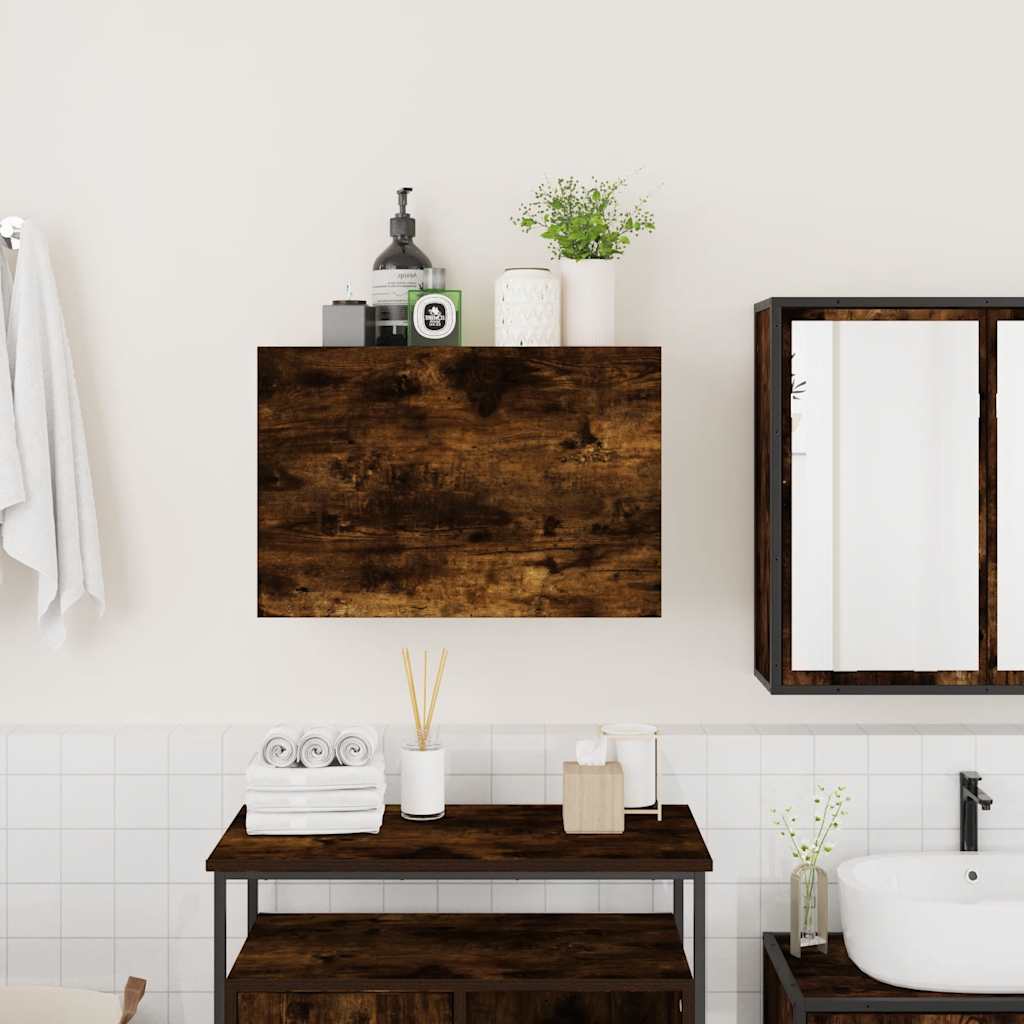 Veggskap Til Baderom Røkt Eik 60X25X40 Cm Konstruert Tre