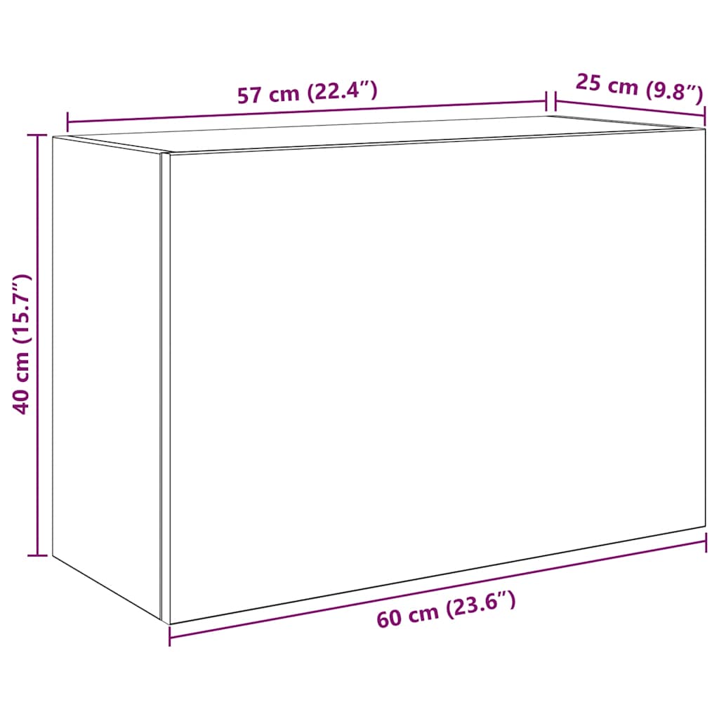 Veggskap Til Baderom Røkt Eik 60X25X40 Cm Konstruert Tre