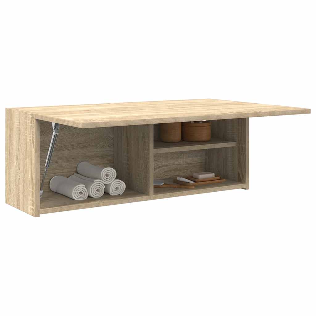Veggskap Til Baderom Sonoma Eik 80X25X30 Cm Konstruert Tre