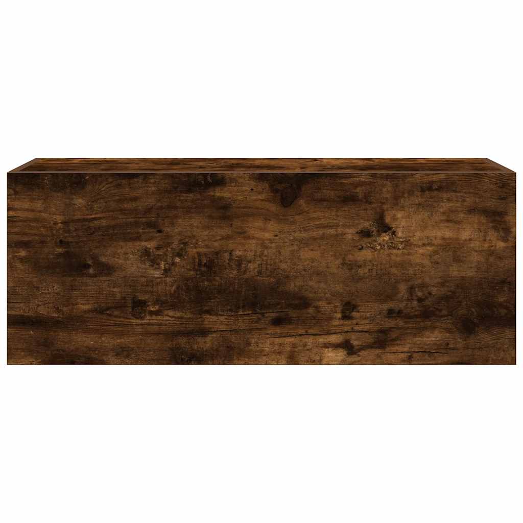 Veggskap Til Baderom Røkt Eik 80X25X30 Cm Konstruert Tre