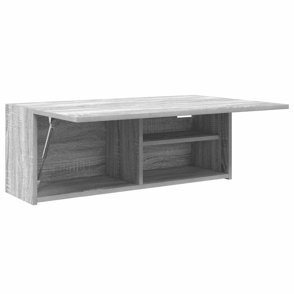 Veggskap Til Baderom Grå Sonoma 80X25X30 Cm Konstruert Tre