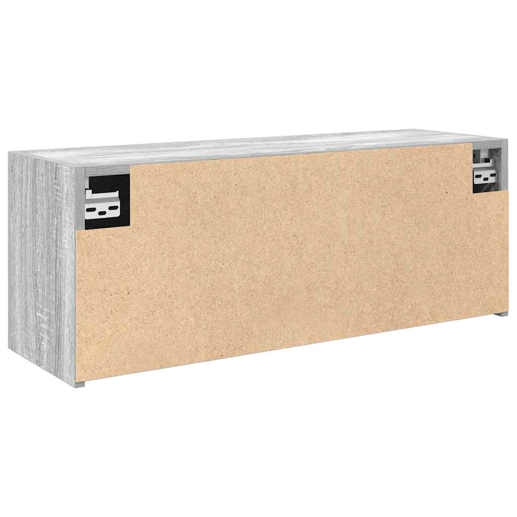 Veggskap Til Baderom Grå Sonoma 80X25X30 Cm Konstruert Tre