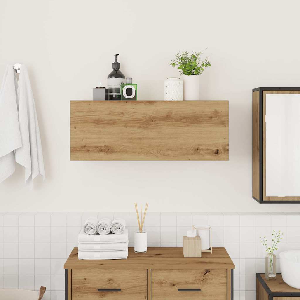 Veggskap Til Baderom Artisan Eik 80X25X30 Cm Konstruert Tre