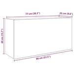 Veggskap Til Baderom Svart 80X25X40 Cm Konstruert Tre