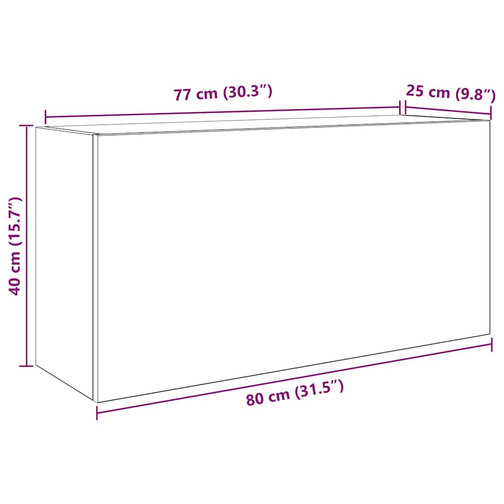 Veggskap Til Baderom Svart 80X25X40 Cm Konstruert Tre