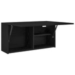 Veggskap Til Baderom Svart 80X25X40 Cm Konstruert Tre