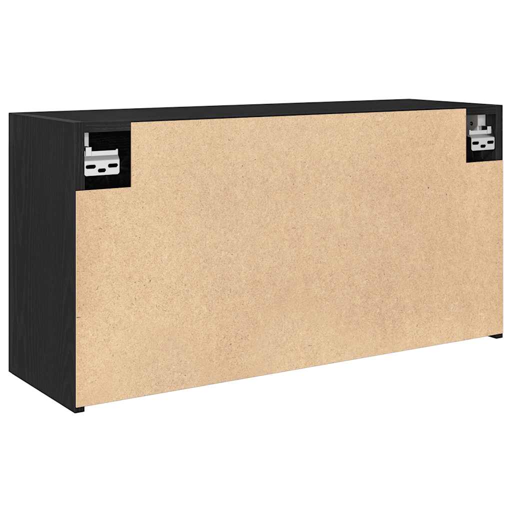 Veggskap Til Baderom Svart 80X25X40 Cm Konstruert Tre