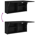 Veggskap Til Baderom Svart 80X25X40 Cm Konstruert Tre