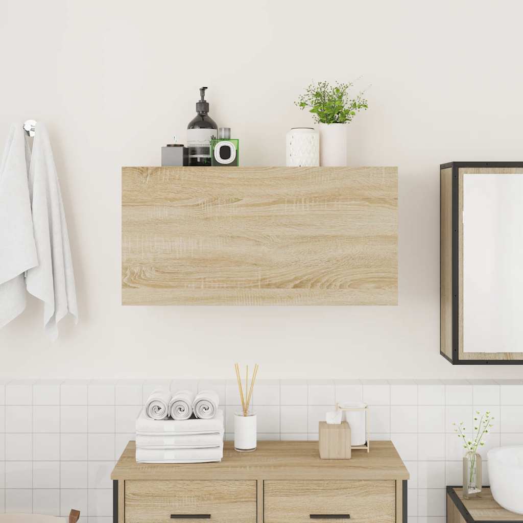 Veggskap Til Baderom Sonoma Eik 80X25X40 Cm Konstruert Tre