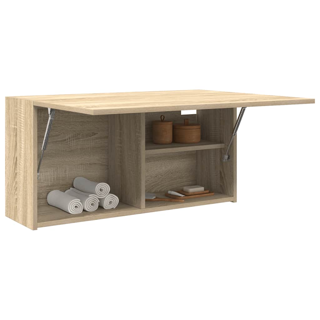 Veggskap Til Baderom Sonoma Eik 80X25X40 Cm Konstruert Tre