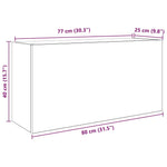 Veggskap Til Baderom Røkt Eik 80X25X40 Cm Konstruert Tre